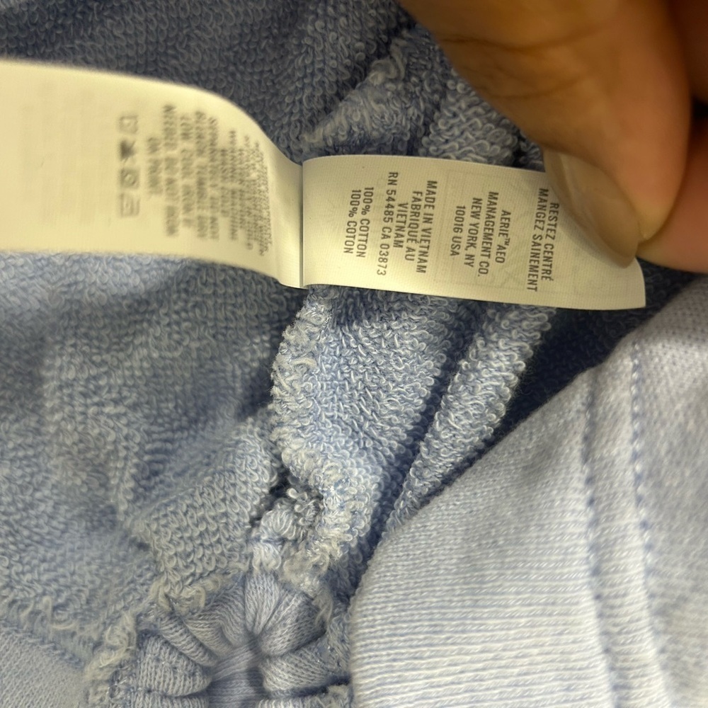 Aerie Offline Oversized Cropped Cinched side tie Sweatshirt Blue - Picture 10 of 10